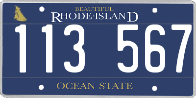RI license plate 113567