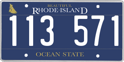 RI license plate 113571