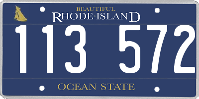 RI license plate 113572
