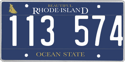 RI license plate 113574