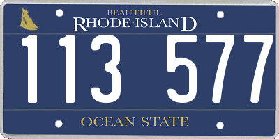 RI license plate 113577
