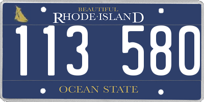 RI license plate 113580