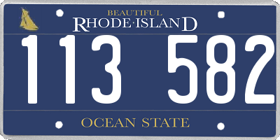RI license plate 113582