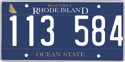 RI license plate 113584