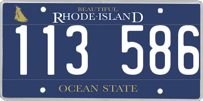 RI license plate 113586