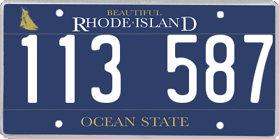 RI license plate 113587