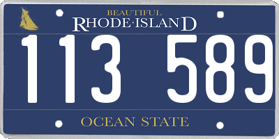 RI license plate 113589