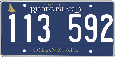 RI license plate 113592