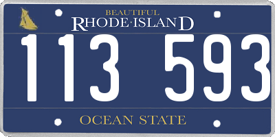 RI license plate 113593