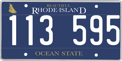RI license plate 113595