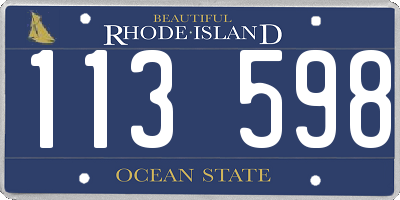 RI license plate 113598