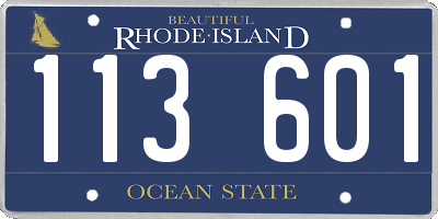 RI license plate 113601
