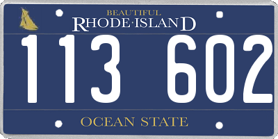 RI license plate 113602