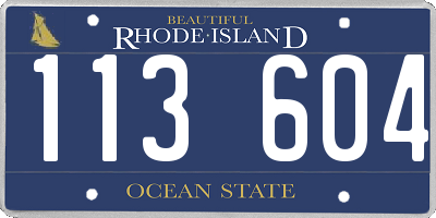 RI license plate 113604