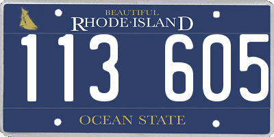 RI license plate 113605