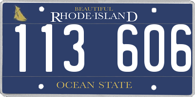 RI license plate 113606