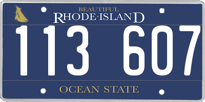 RI license plate 113607