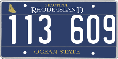 RI license plate 113609