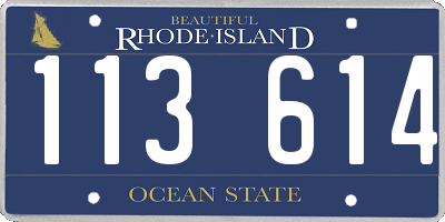 RI license plate 113614