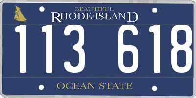 RI license plate 113618