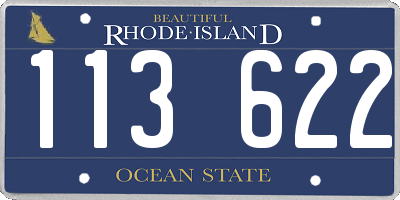 RI license plate 113622