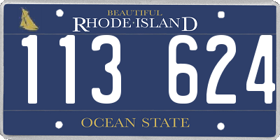RI license plate 113624