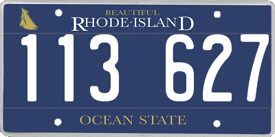 RI license plate 113627