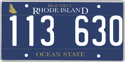 RI license plate 113630