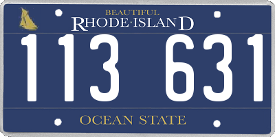 RI license plate 113631