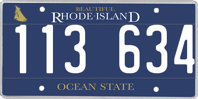 RI license plate 113634