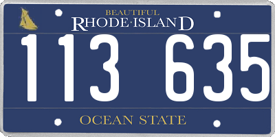 RI license plate 113635