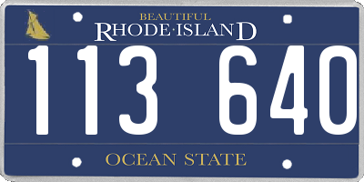 RI license plate 113640