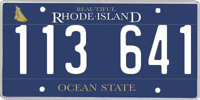 RI license plate 113641