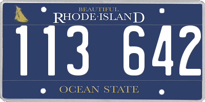 RI license plate 113642