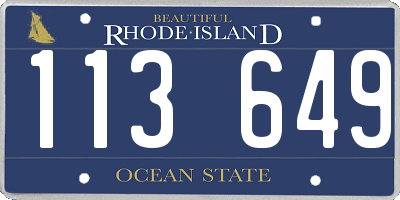 RI license plate 113649