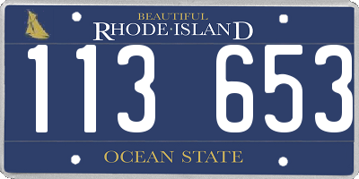 RI license plate 113653