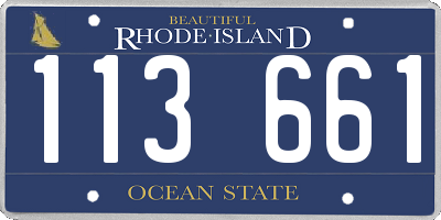 RI license plate 113661