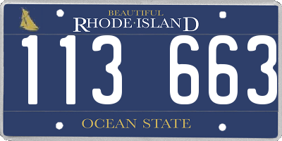 RI license plate 113663