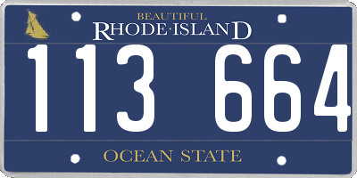 RI license plate 113664