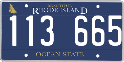 RI license plate 113665