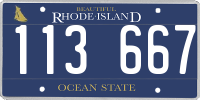 RI license plate 113667