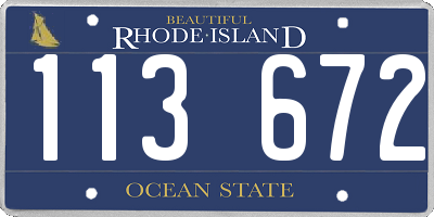 RI license plate 113672