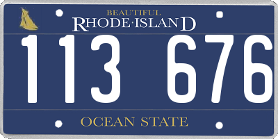 RI license plate 113676