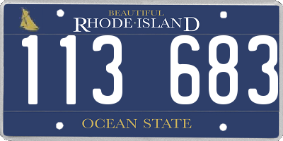 RI license plate 113683