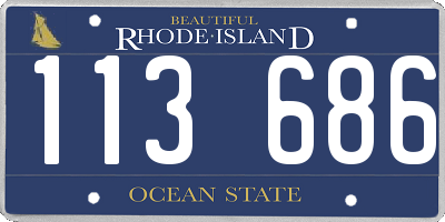 RI license plate 113686
