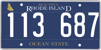 RI license plate 113687