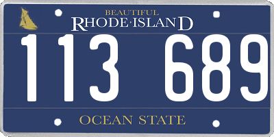 RI license plate 113689