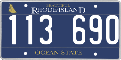 RI license plate 113690