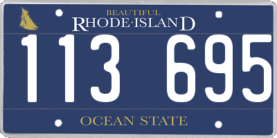 RI license plate 113695