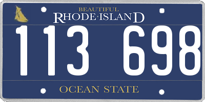 RI license plate 113698